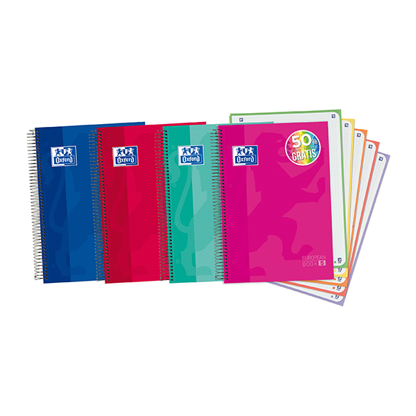Cuaderno A4+ europ. Liso. 5 Oxford. Pizarra y Scribzee