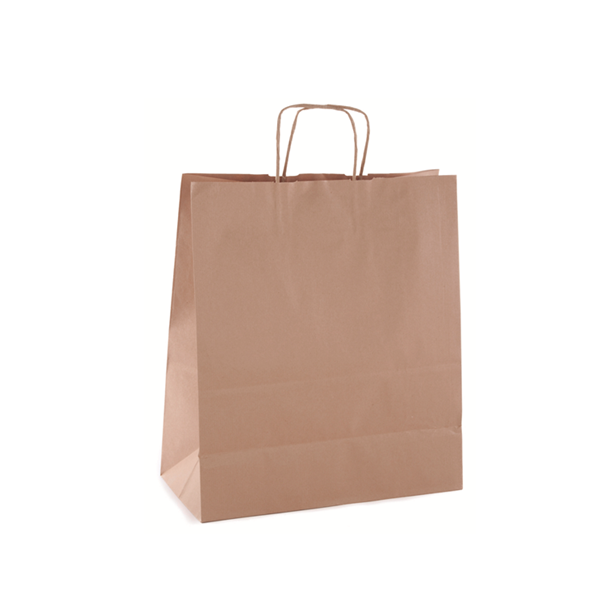 Bolsas papel kraft con asa. Paq. 25 u.