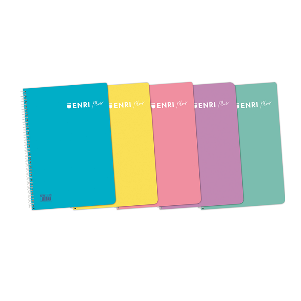 Cuaderno Enri espiral + tapa pp. 4° pastel