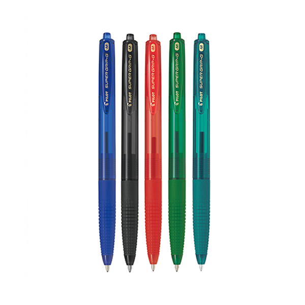 PILOT Super GRIP G Set 6 Penne A Sfera Con Cappuccio, Punta Media 0.31 Mm, Inchiostro Blu, Impugnatura Gommatar