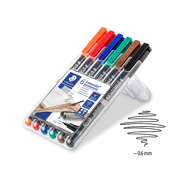 Estuche marcador perman. Staedtler Lumocolor 318 0,6 mm