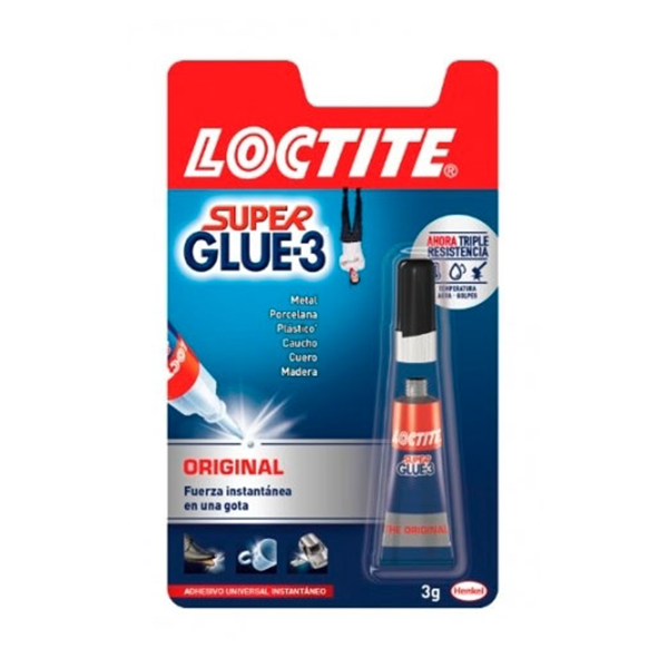 Pegamento Super Glue 3 tubo 3 g.