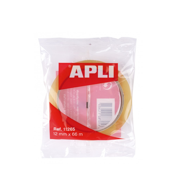 Cinta adhes. transparente Apli 66 m x 12 mm