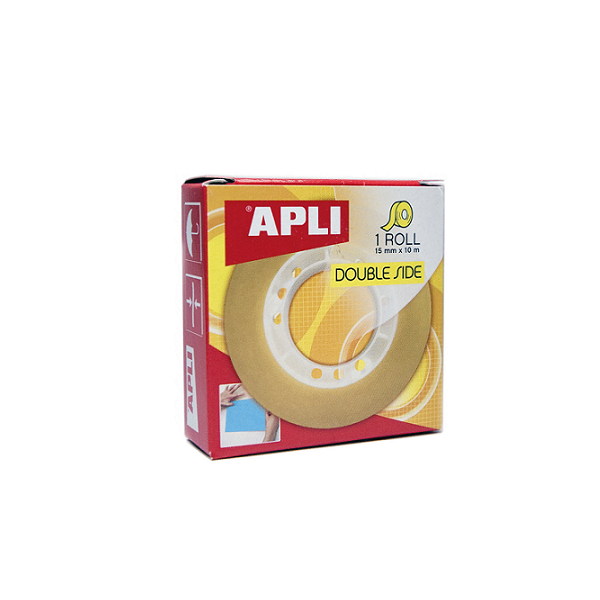 Cinta doble cara Apli 10 m x 15 mm