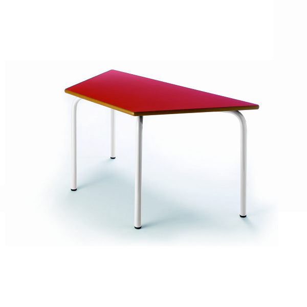 Mesa trapezoidal 205 - 120x3 l60 cm pata blanca alt. 60