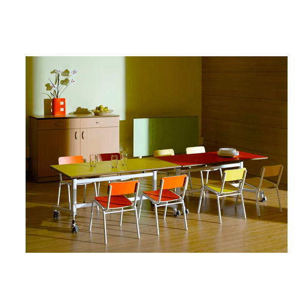 Mesa abatible alt. 60 cm pata blanca