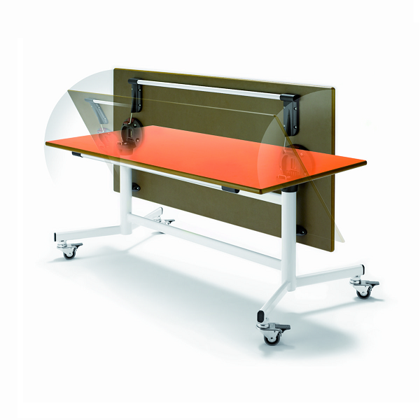 Mesa abatible alt. 60 cm pata blanca
