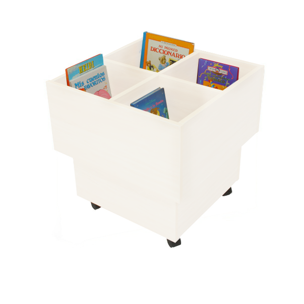 Cubo librería infantil blanco