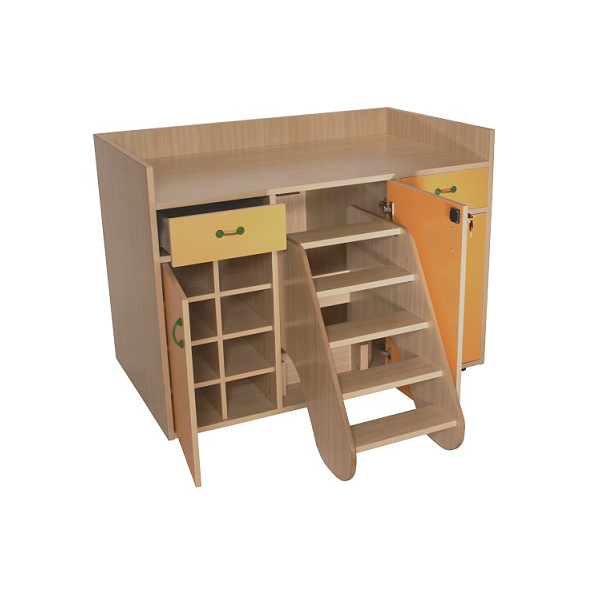 Mueble cambiador escal. 3 ptas. haya