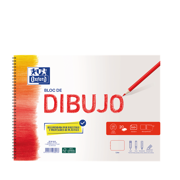 Bloc dibujo Oxford A4+ 20 h. microperf.