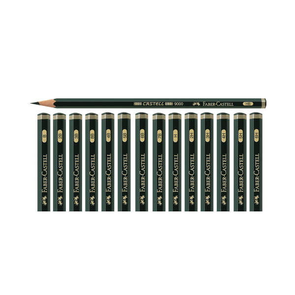 Lápices grafito Faber-Castell serie 9000 B