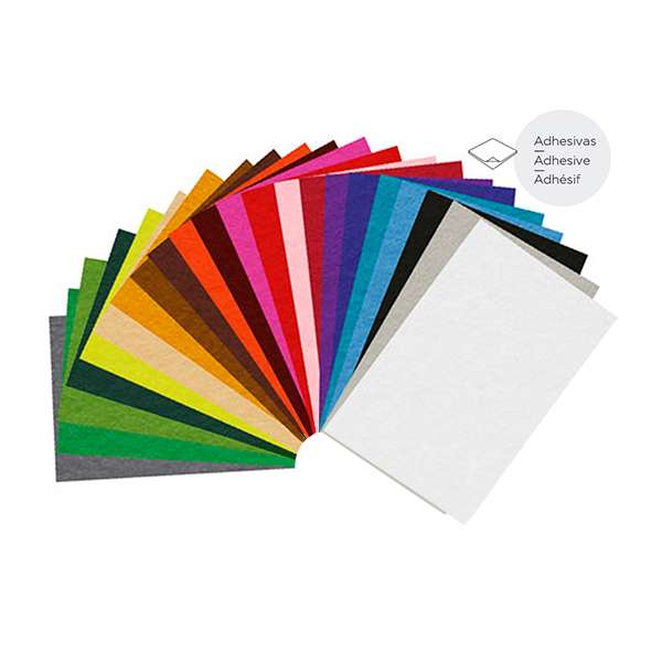 Persona a cargo Suavemente casete Plancha de fieltro adhesivas 20x30. Pack 10 u. - Material escolar, oficina  y nuevas tecnologias