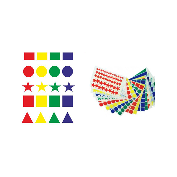 Sobre gomets formas y colores