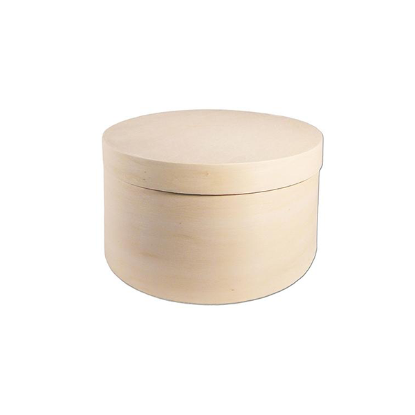 Caja chapa madera redonda pequeña
