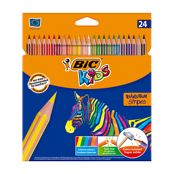 Lápiz color Bic Evolution Stripes 24 u.