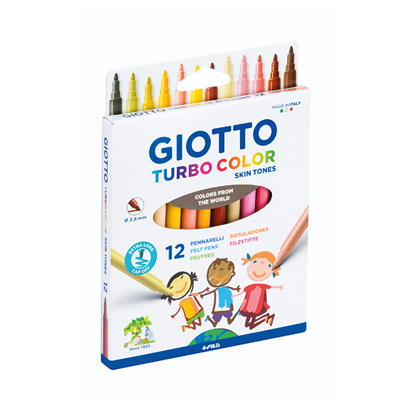 Rotulador Giotto Turbo Color tonos piel 12 u.