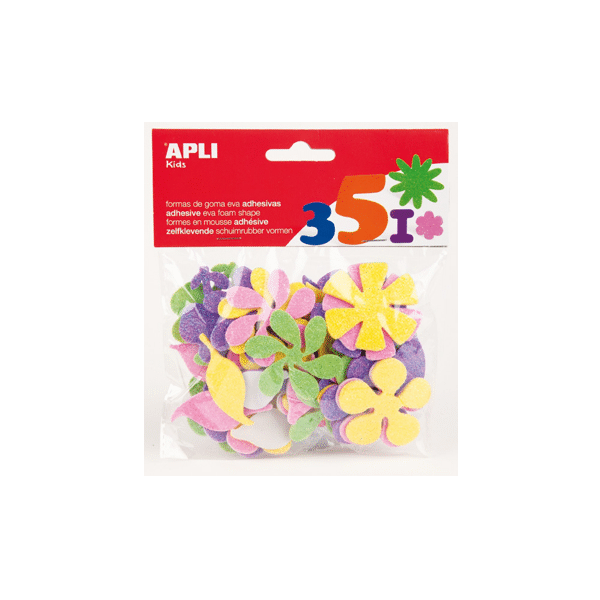 FIGURAS EVA PURPURINA FLORES - Material escolar, oficina y nuevas