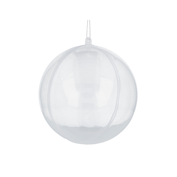 Bola plástico transp. para colgar Ø10 cm.