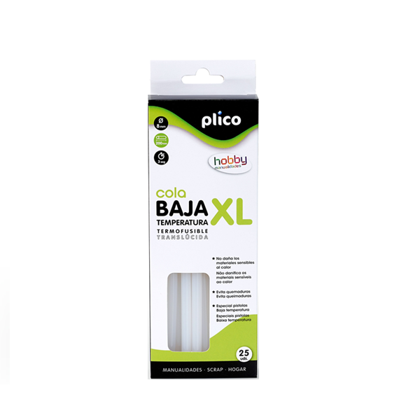Barritas cola baja temperatura XL 8 mm. Blister 25 u.