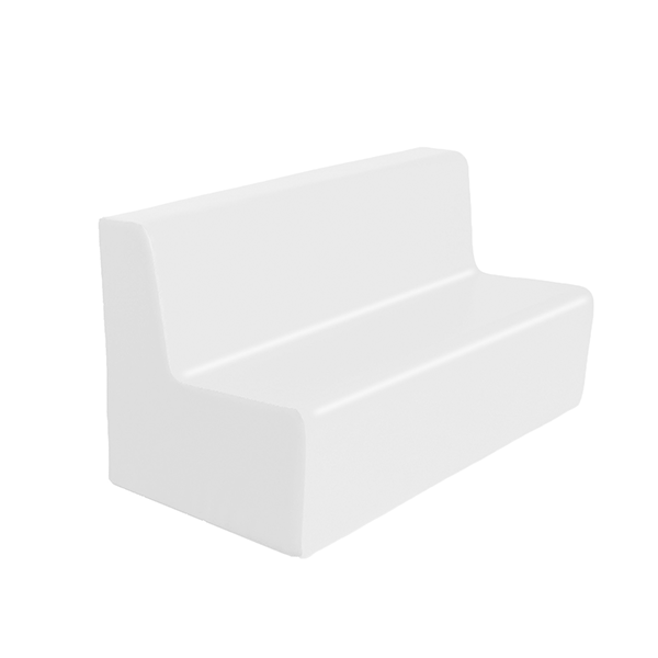 Asiento triple 100x45x50 cm. alt. 25 cm. Blanco