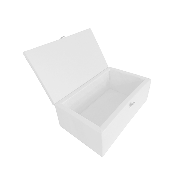 Baúl tapa acolchado 100x60x35 cm Blanco