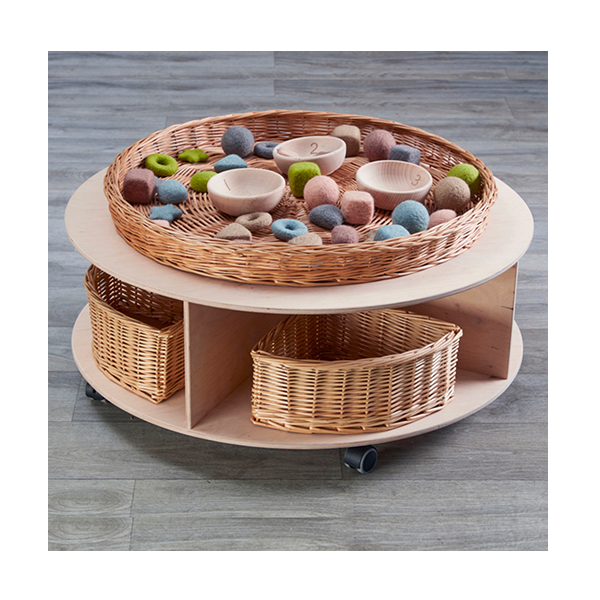 Cesta de mimbre para esquinas