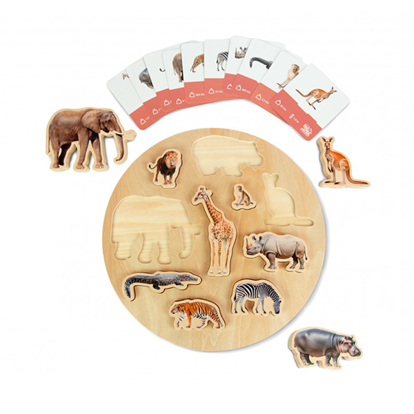 Encaje de madera animales de la selva