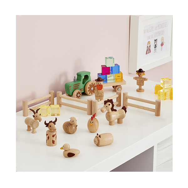 Set de granja de madera