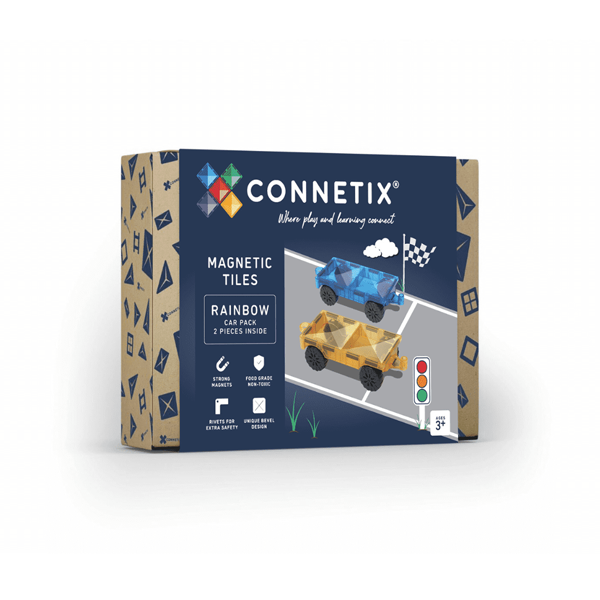 Coches arcoíris Connetix pack 2 u.