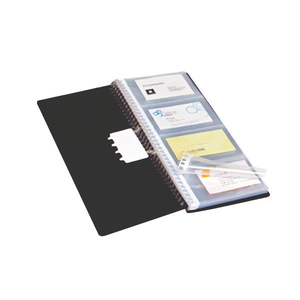Tarjetero 31x14 cm espiral fundas extraíbles Negro