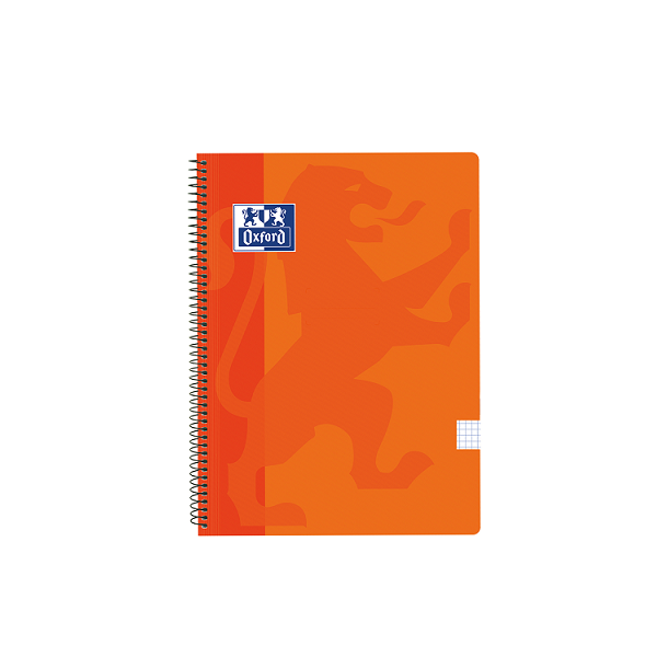 Cuaderno Oxford tapa plást. f° 80 h. 90 g 4x4 Naranja
