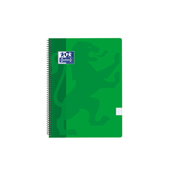 Cuaderno Oxford tapa plást. f° 80 h. 90 g. 4x4 Verde