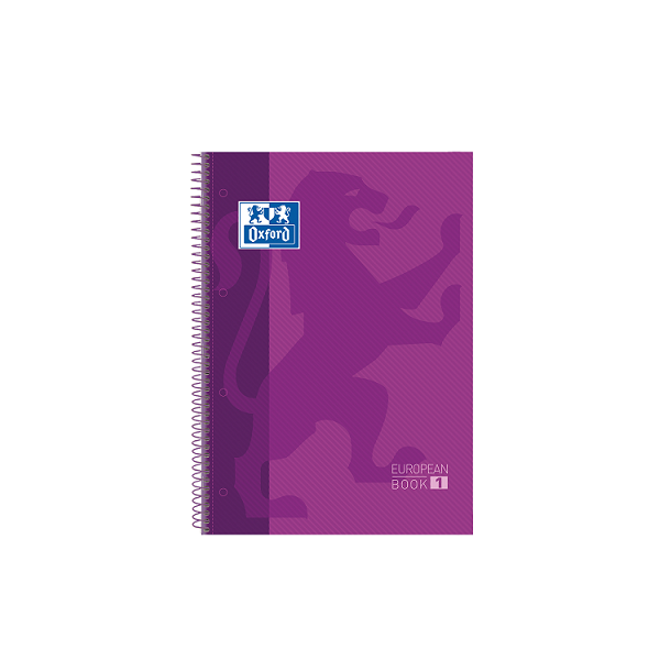 Cuaderno Oxford tapa plást. f° 80 h. 90 g. 4x4 Violeta