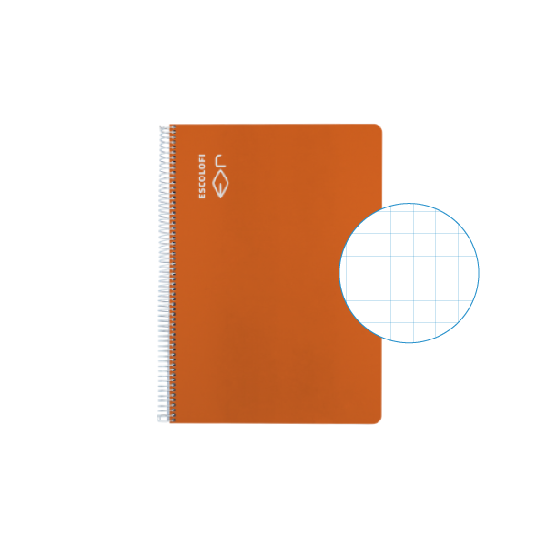 Cuaderno Escolofi 50 h. 4° cuadr. 6 margen Naranja