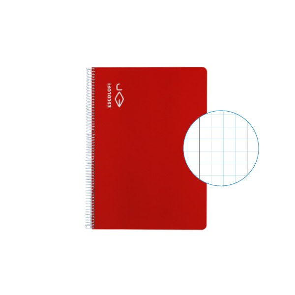Cuaderno Escolofi 50 h. 4° cuadr. 6 margen Rojo