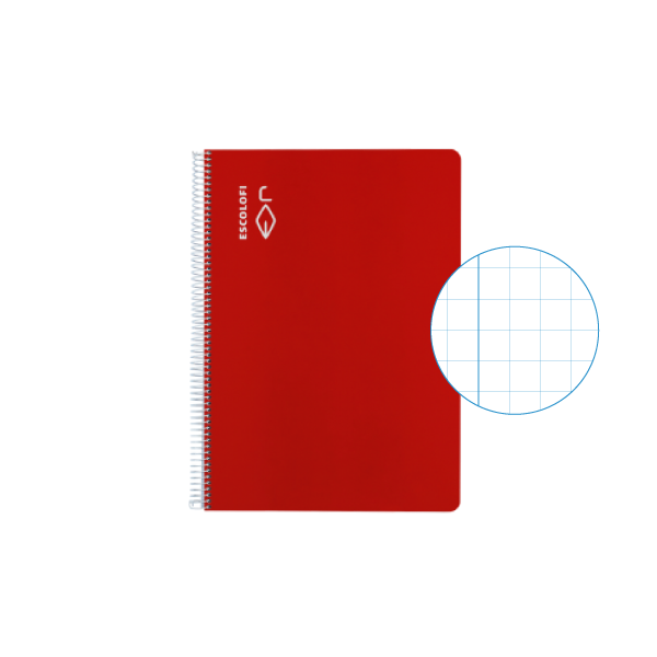Cuaderno Escolofi 50 h. 4° cuadr. 8 margen Rojo