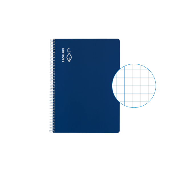 Cuaderno Escolofi 50 h. 4° cuadr. 8 margen Azul