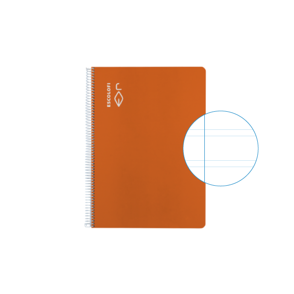 Cuaderno Escolofi 50 h. 4° pauta 3 margen Naranja