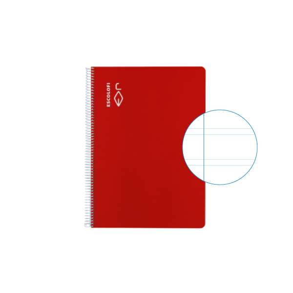 Cuaderno Escolofi 50 h. 4° pauta 3 margen Rojo