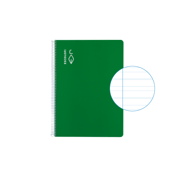 Cuaderno Escolofi 50 h. 4° montesori 3,5 margen Verde