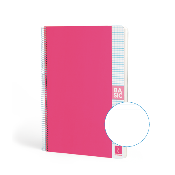 Cuaderno Escolofi Basic A4 80 h. 80 g 4x4 Rosa
