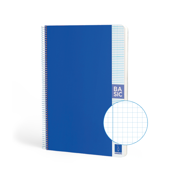 Cuaderno Escolofi Basic A4 80 h. 80 g. 4x4 Azul oscuro