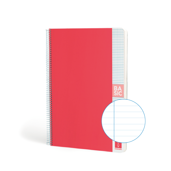 Cuaderno Escolofi Basic A4 80 h. 80 g. Horizontal Coral
