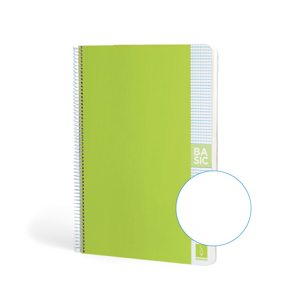 Cuaderno Escolofi Basic A4 80 h. 80 g. Liso Verde claro