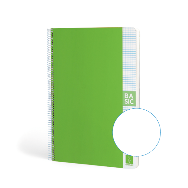 Cuaderno Escolofi Basic A4 80 h. 80 g Liso Verde oscuro