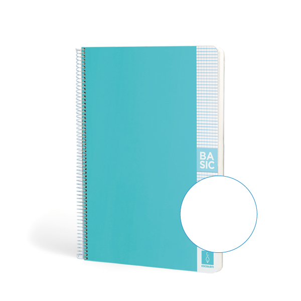 Cuaderno Escolofi Basic A4 80 h. 80 g Liso Azul Turq.