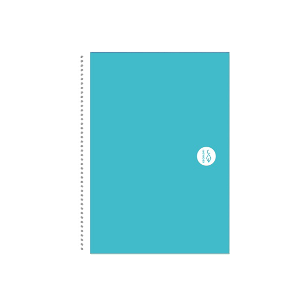 Cuaderno Escolofi basic espiral A5 80 h. 70 g liso Celeste