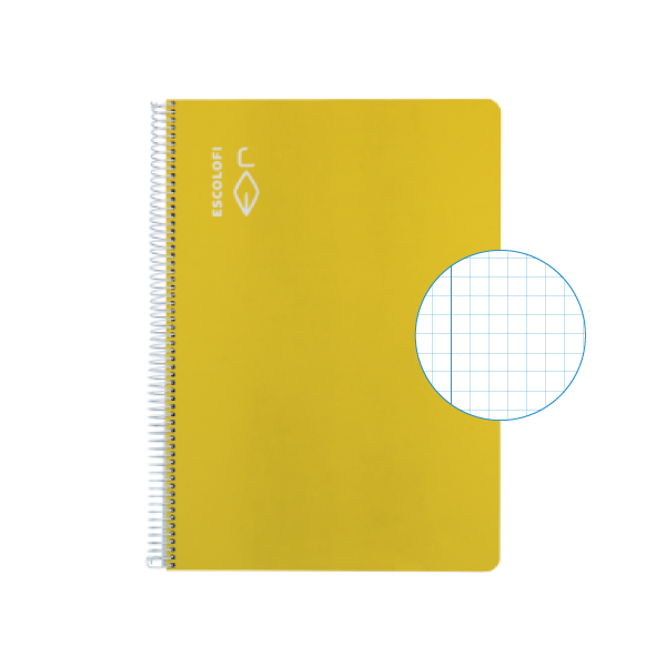 Cuaderno Escolofi f° 50 h. cuadrícula 4x4 margen Amarillo