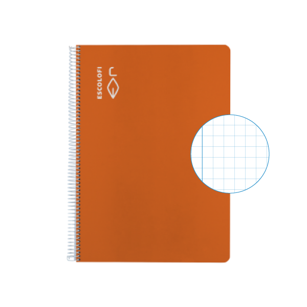 Cuaderno Escolofi f° 50 h. cuadrícula 4x4 margen Naranja