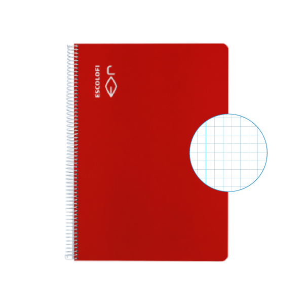 Cuaderno Escolofi f° 50 h. cuadrícula 4x4 margen Rojo